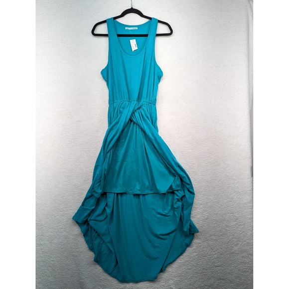 Maurices Turquoise Blue Sleeveless Maxi Dress Wrap Skirt Elastic Waist Size L - Picture 8 of 8